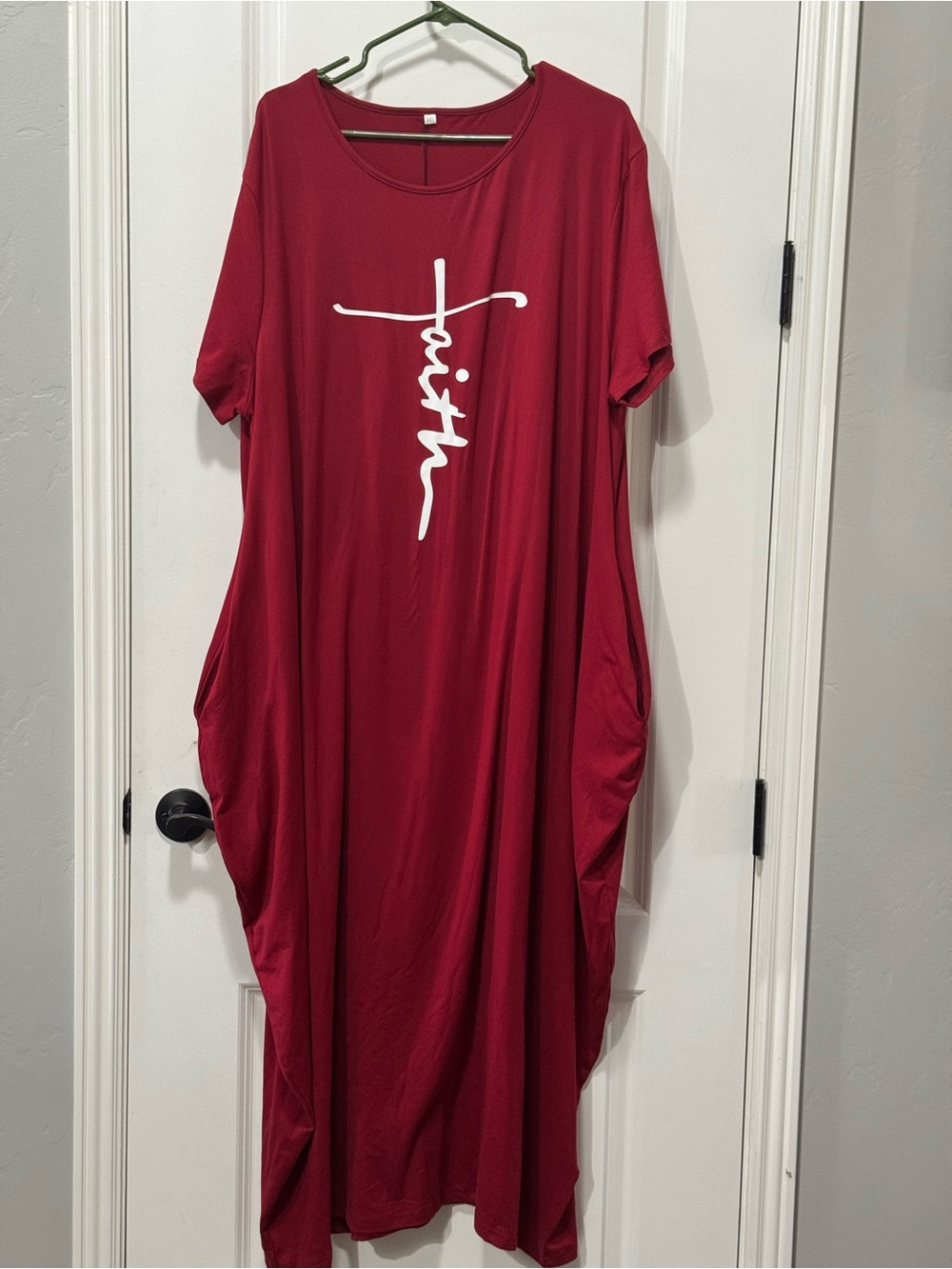 Faith Graphic Maxi Dress - Deep Red woman’s 3X Pit 30 L 55